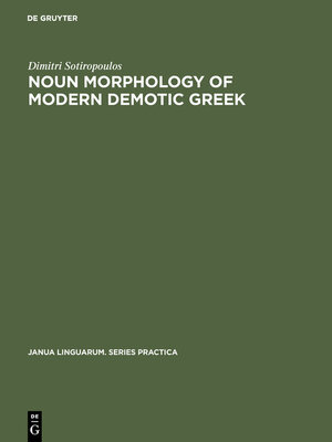cover image of Noun morphology of modern demotic Greek